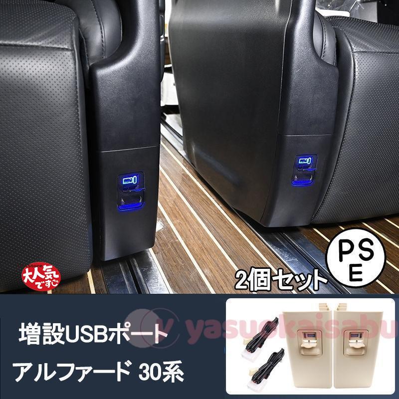 赤字覚悟! ヴェルファイア30系 増設USBポート パーツフタ付き 青