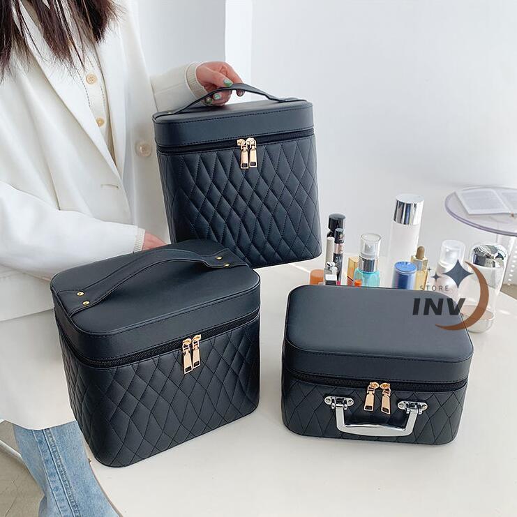 メイクボックス トランク 収納 三段 3段収納 黒 ボックス ケース 大