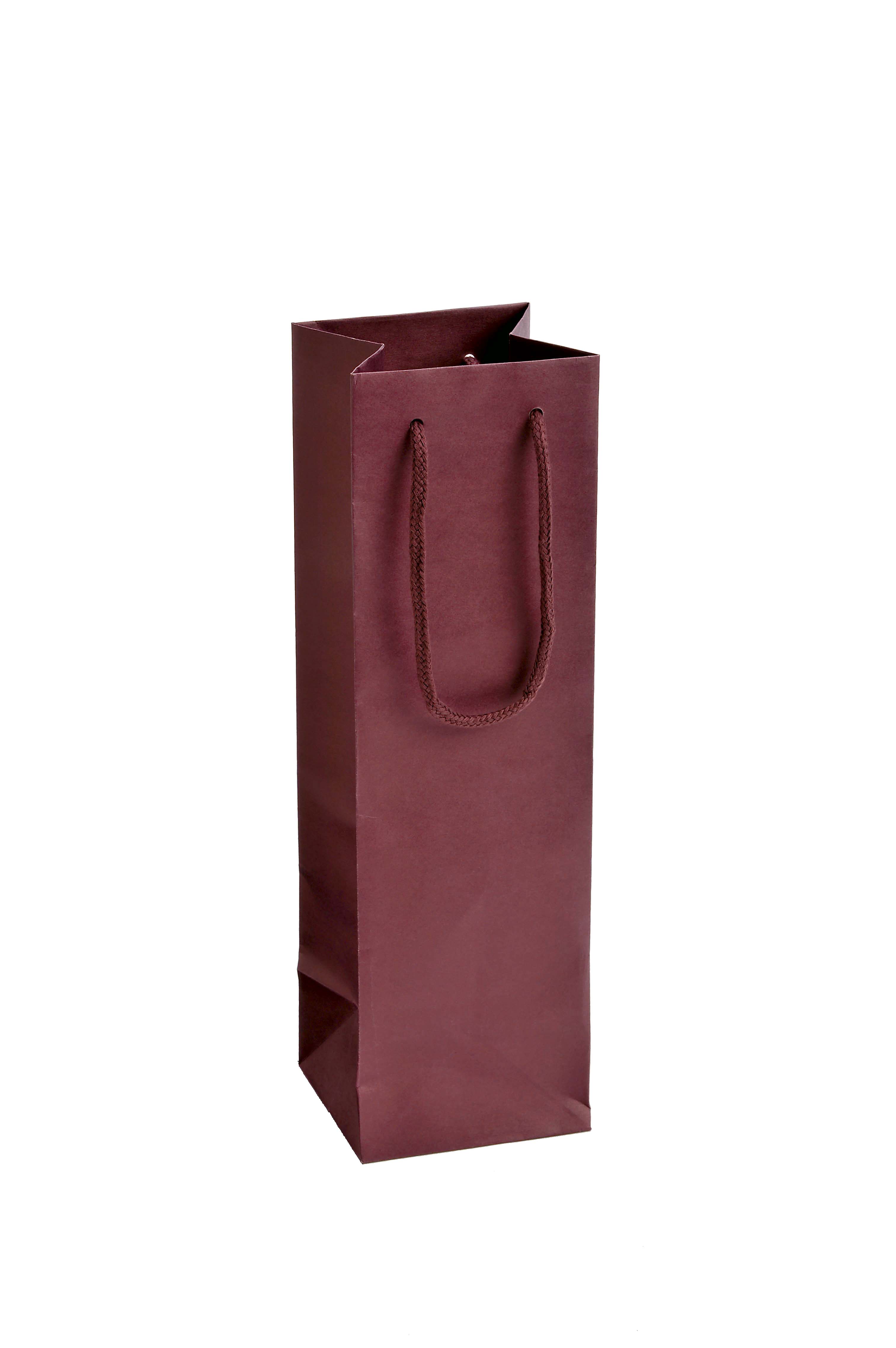 ワイン用手提紙袋 未晒カラー印刷 ワイン1本用 5枚入 選べるカラー エンジ/コン |  | 01