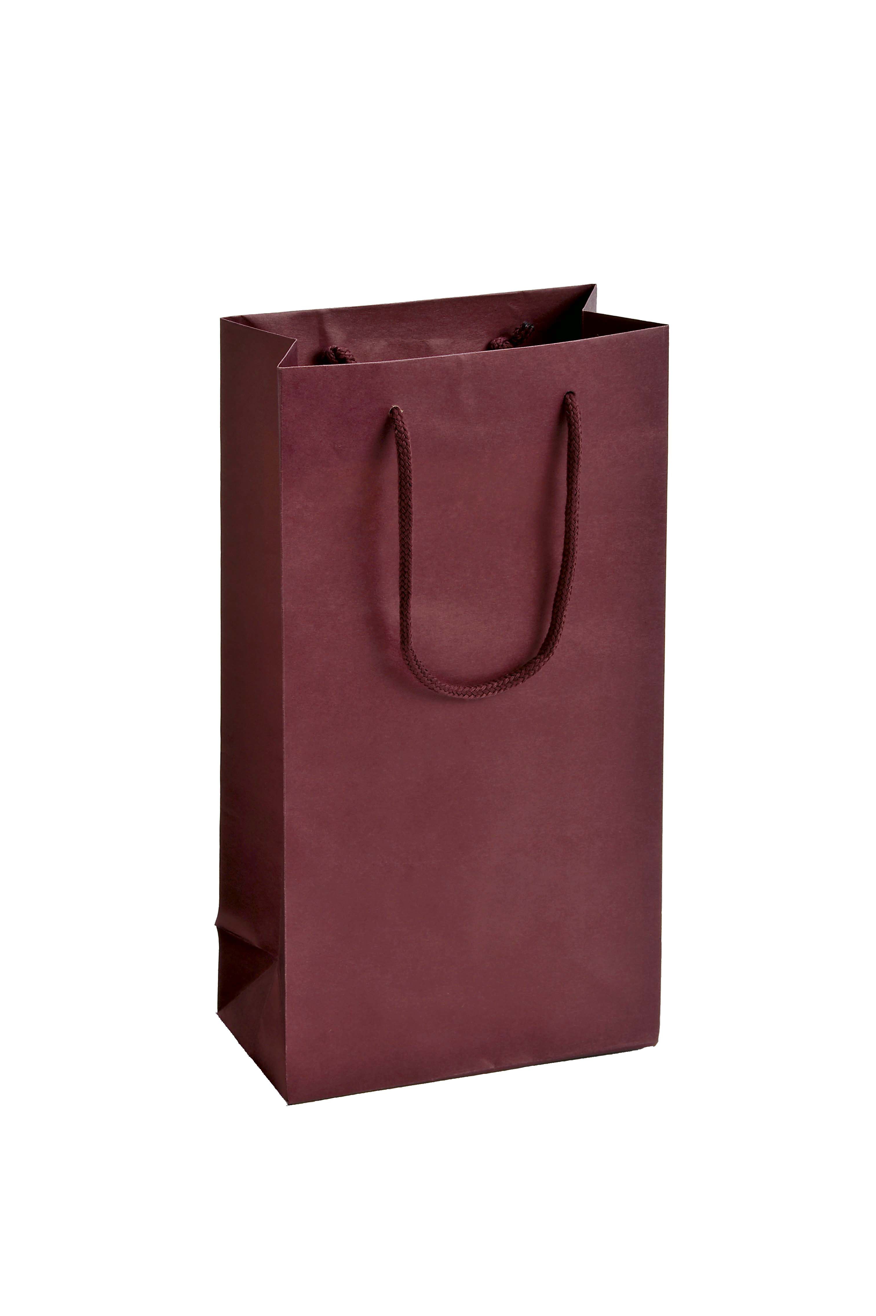 ワイン用手提紙袋 未晒カラー印刷 ワイン2本用 5枚入 選べるカラー エンジ/コン |  | 01