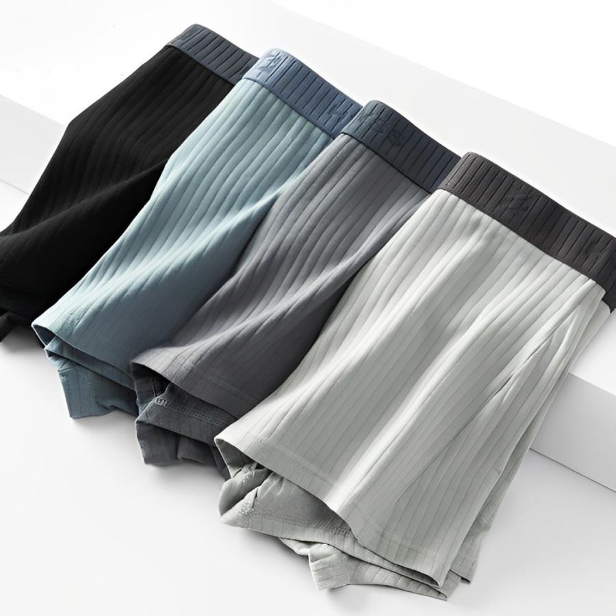 ボクサーパンツ メンズ 下着 4枚セット ボクサーブリーフ 無地 通気性 3D 快適 速乾 抗菌 肌着 綿 コットン 締め付けない 立体 伸縮性 蒸れない | ブランド登録なし | 01