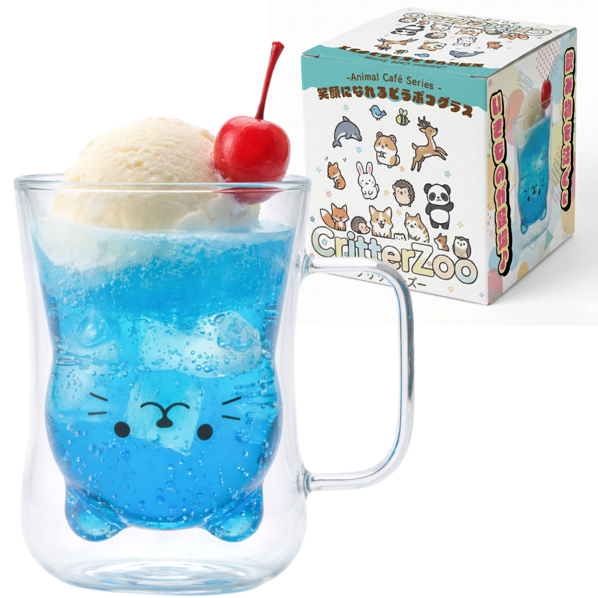Critter Zoo (日本ブランド) ダブルウォールグラス タンブラー 温度キープ アイス/ホット 電子レンジ対応 底広 安定感 プレゼント |  | 03