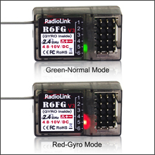 Radiolink R6FG 6CH RC ジャイロ内蔵受信機 2.4G HVサーボ対応 対応