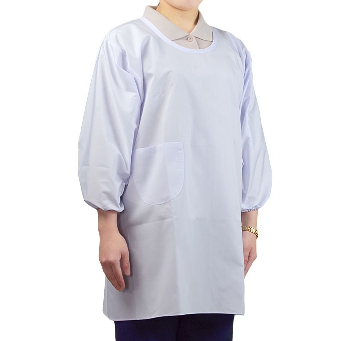 エプロン 白 割烹着 シンプル レディース メンズ 男女兼用 M/L/LL