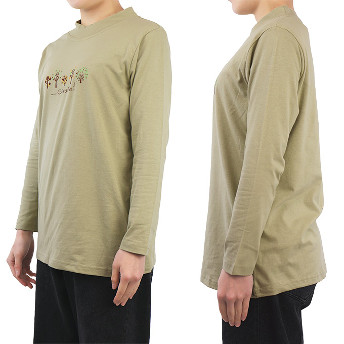 長袖Tシャツ 綿100% ソフト フリーML 春夏秋 シニア レディース