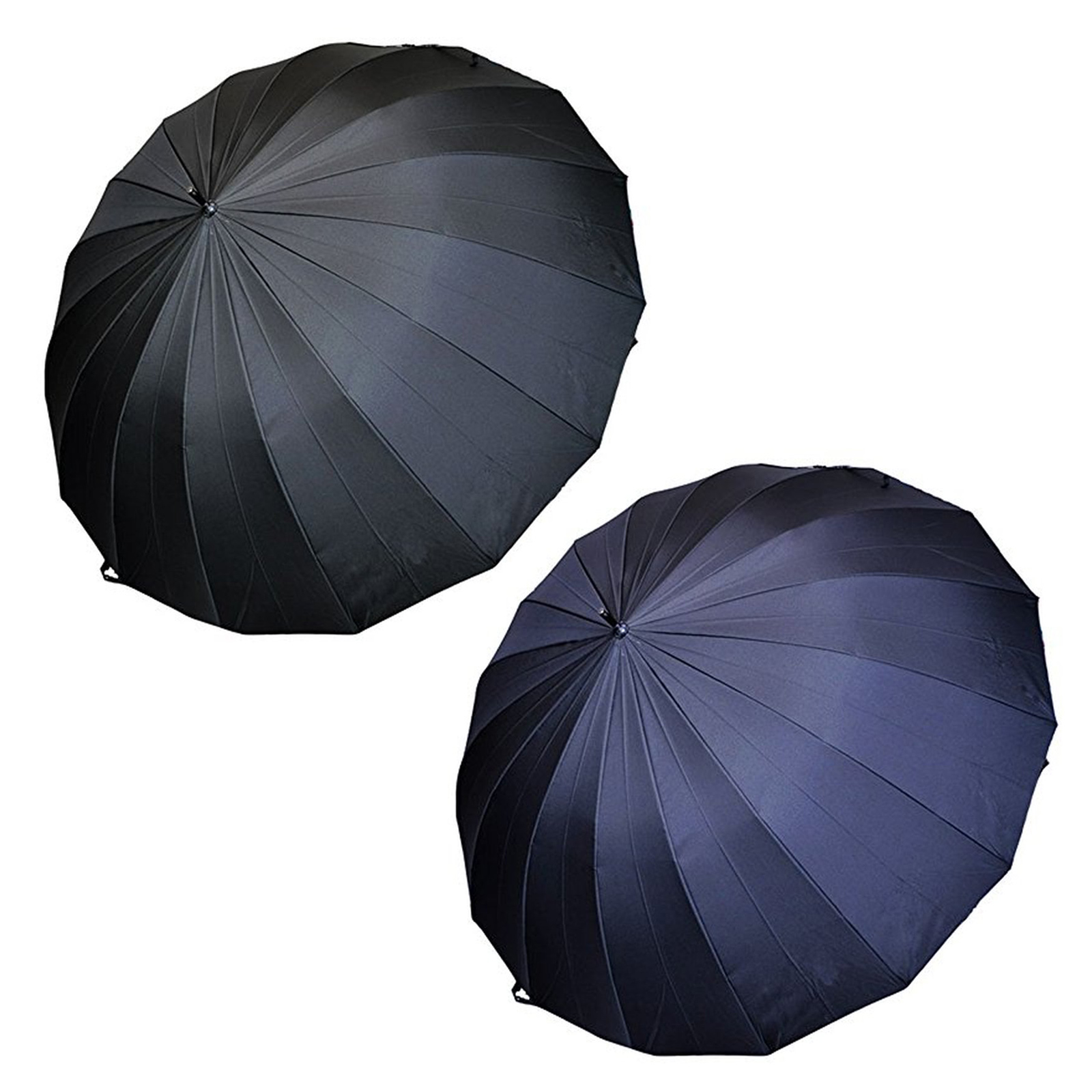 手元黒 軽くて丈夫なグラスファイバー骨 16本骨無地65cm 黒 紺 : お