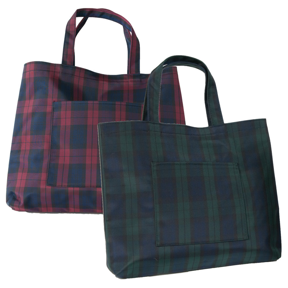 完全日本製 エスパニアチェック柄 レッスン バッグ ナイロン製 マチ