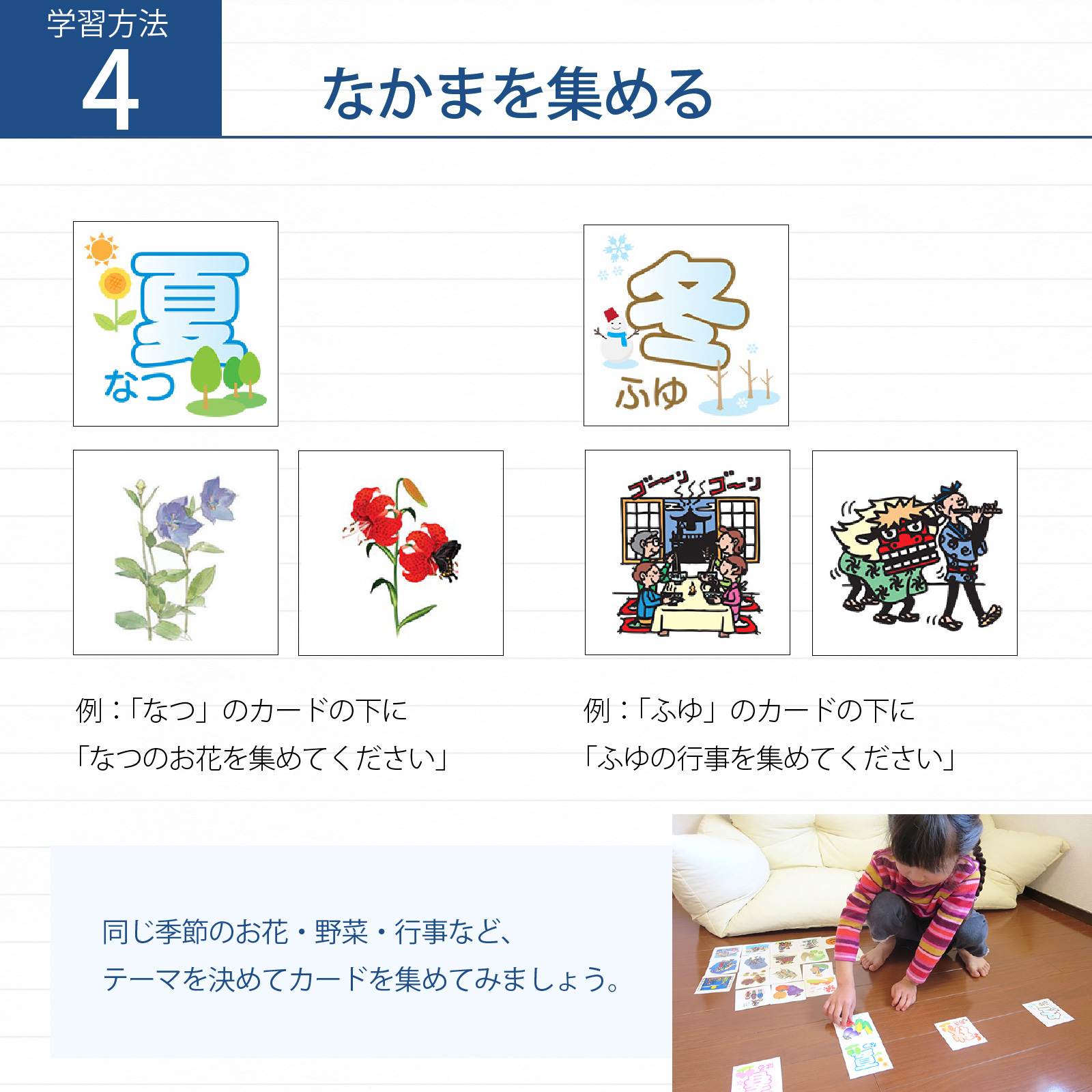 登録商標 オリジナル きせつのおべんきょうカード 季節カード