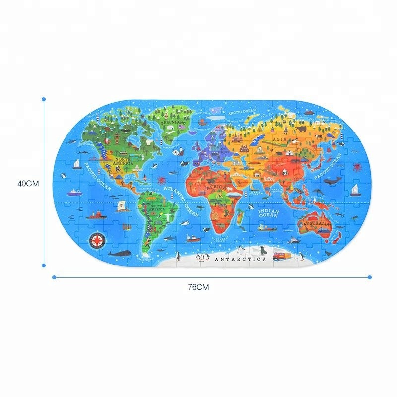 ワールドフロアパズル 幼児向け世界地図ジグソーパズル 100ピース : お