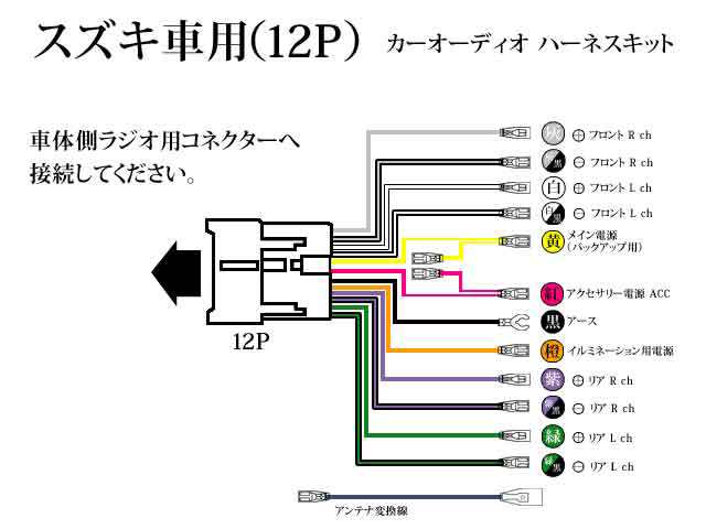 スズキ（SUZUKI） オーディオハーネス 12P オーディオ 取り付け キット