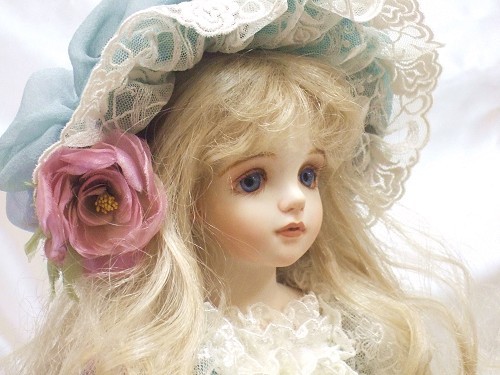 若月まり子　創作ビスクドール「デルフィーヌ」若月まり子 フラワーフェアリー 妖精 人形 ビスクドール ギフト お祝い 陶器 お人形(del001)