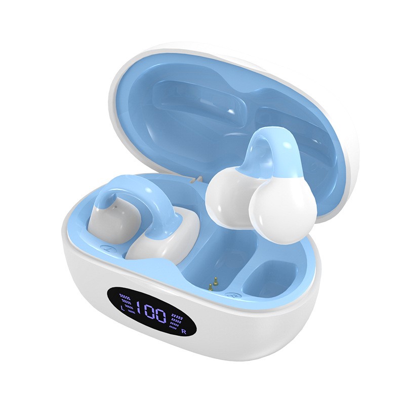 ワイヤレスイヤホン 骨伝導イヤホン LED残量表示 Bluetooth 5.3 Hi-Fi高音質 挟んで装着 超軽量 快適 完全ワイヤレス 自動ペアリング 生活防水 プレゼント｜happy-home｜02