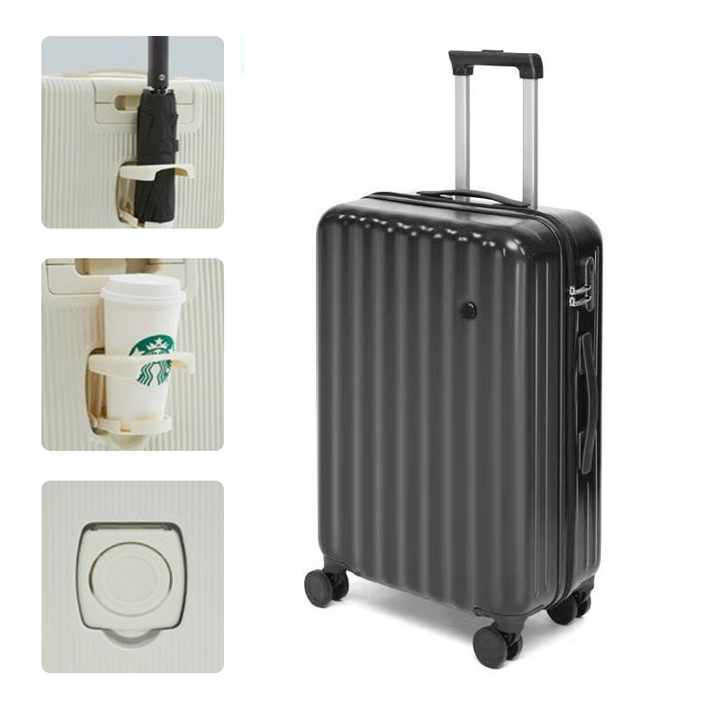 スーツケース Sサイズ Mサイズ 小型 超軽量 機内持ち込み カップホルダー 充電 USBポート キャリーケース キャリーバッグ ビジネス 旅行 出張 38L 51L｜happy-home｜03