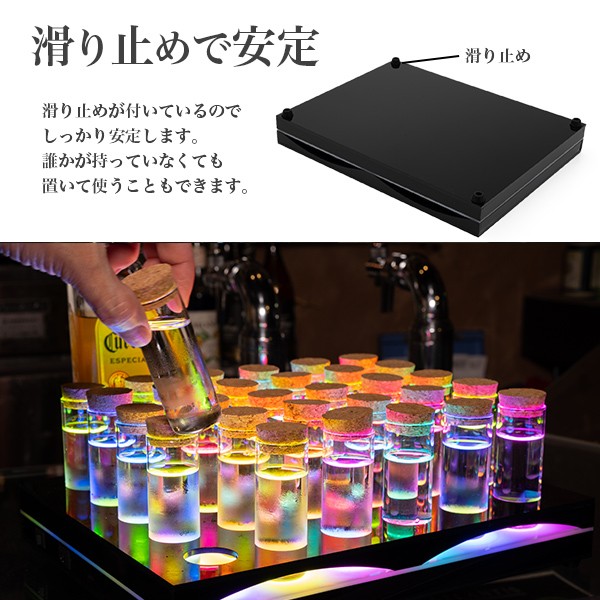 Glowlass グラストレー ショットグラス トレー 光る LED 30本