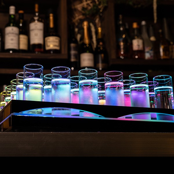 Glowlass グラストレー ショットグラス トレー 光る LED 30本 Glowlass グラストレー ショットグラス トレー 光る LED 30本