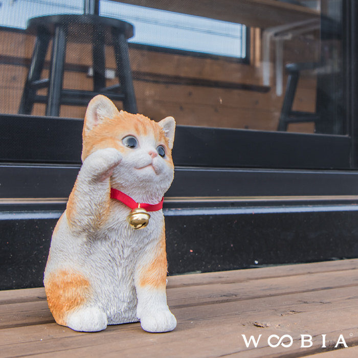 猫 置物 ガーデニング 雑貨 ガーデン オーナメント オブジェ 〔 茶トラ