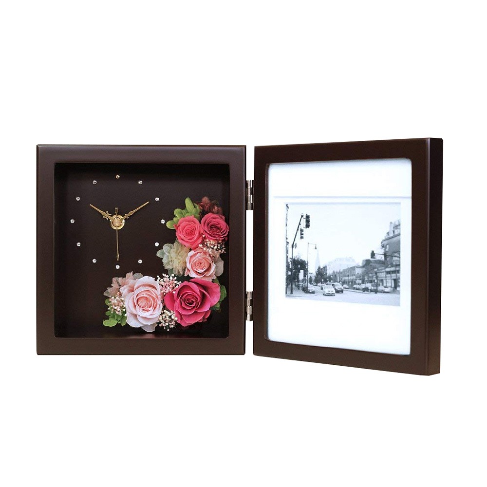 名入れプレゼント Arvo アルヴォ プリザーブドフラワー 時計 フォトフレーム 両親贈呈 結婚祝い 還暦祝い 結婚記念日 写真立て 退職祝い Hsarvo0001 名入れギフト工房ハッピースマイル 通販 Yahoo ショッピング