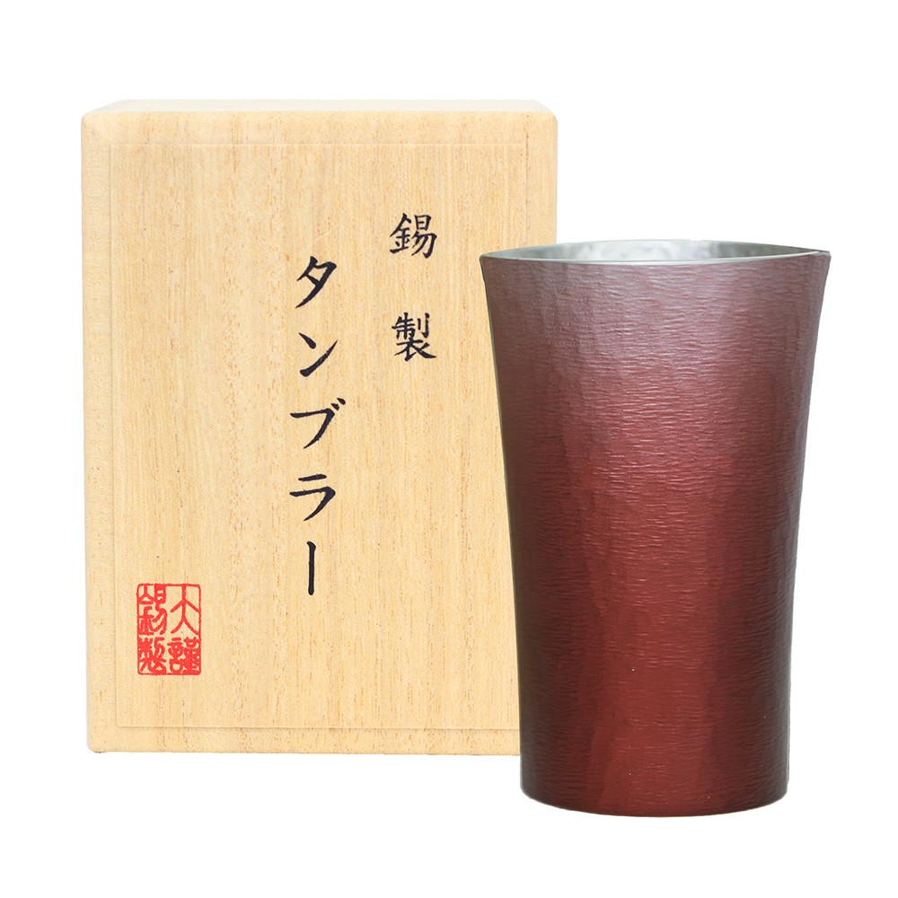 錫タンブラー 大阪錫器 環-tamaki- ローズレッド 赤 オールド
