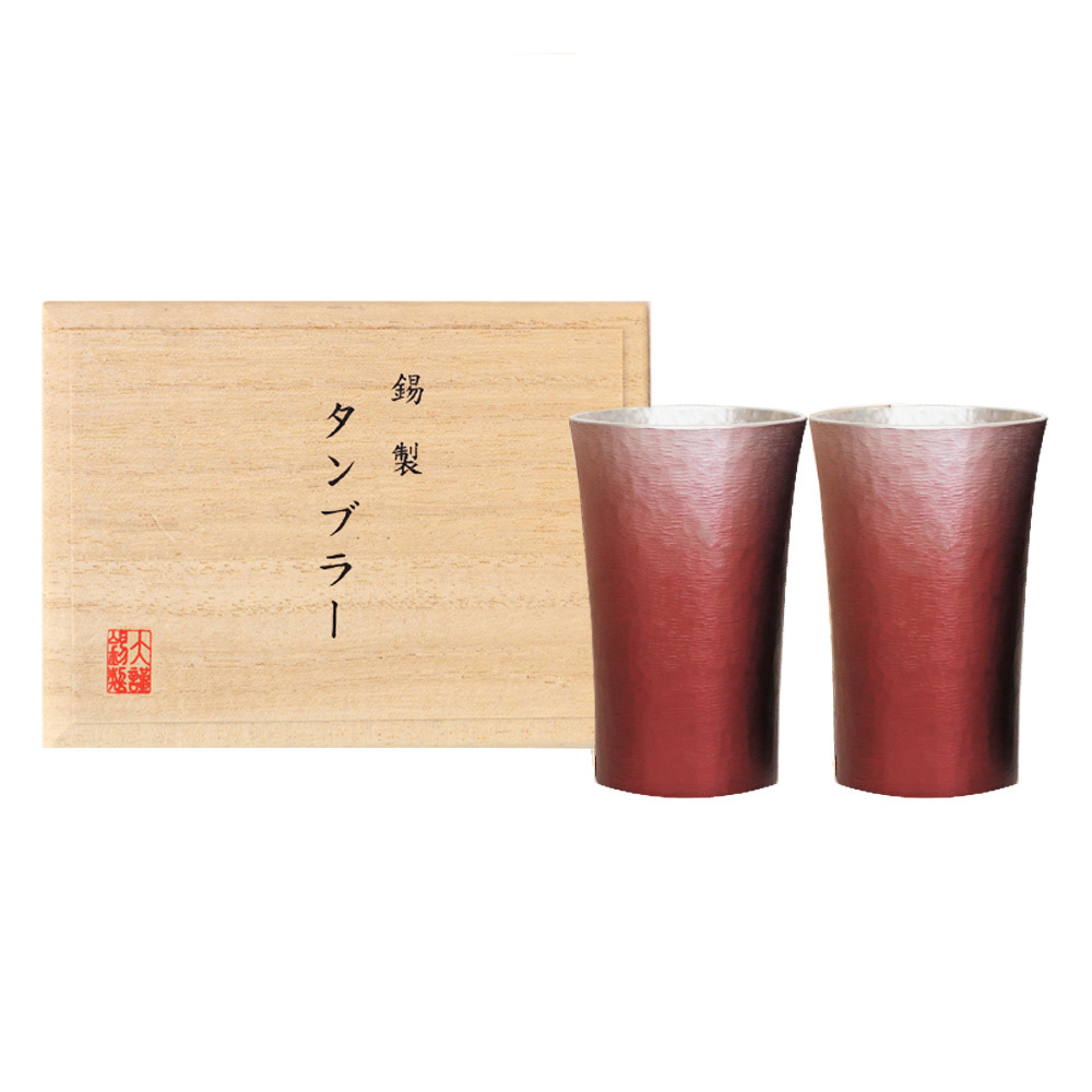 名入れ無料【凛-RIN- 錫製ペアタンブラー 桐箱入 コースター付き
