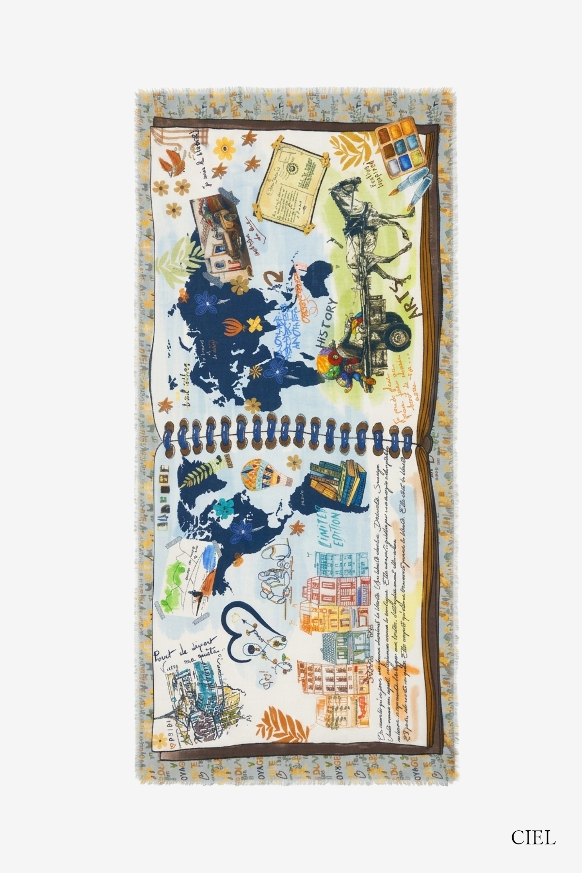 STORIATIPIC ストリアティピック EUGENI ユージーン ウール100％ 90 cm x 200 cm ストール スカーフ マフラー 総柄 フランス_1