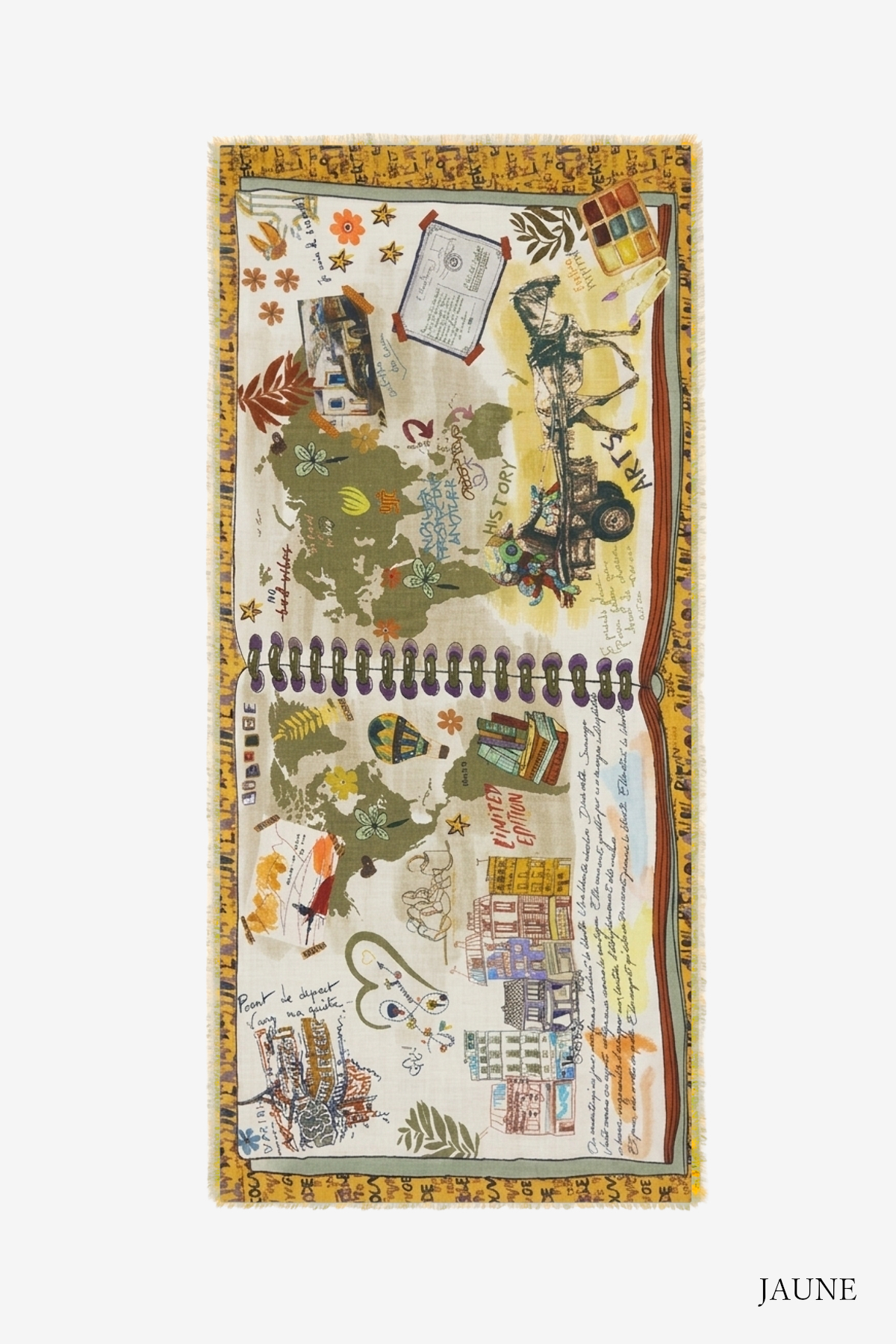 STORIATIPIC ストリアティピック EUGENI ユージーン ウール100％ 90 cm x 200 cm ストール スカーフ マフラー 総柄 フランス_2
