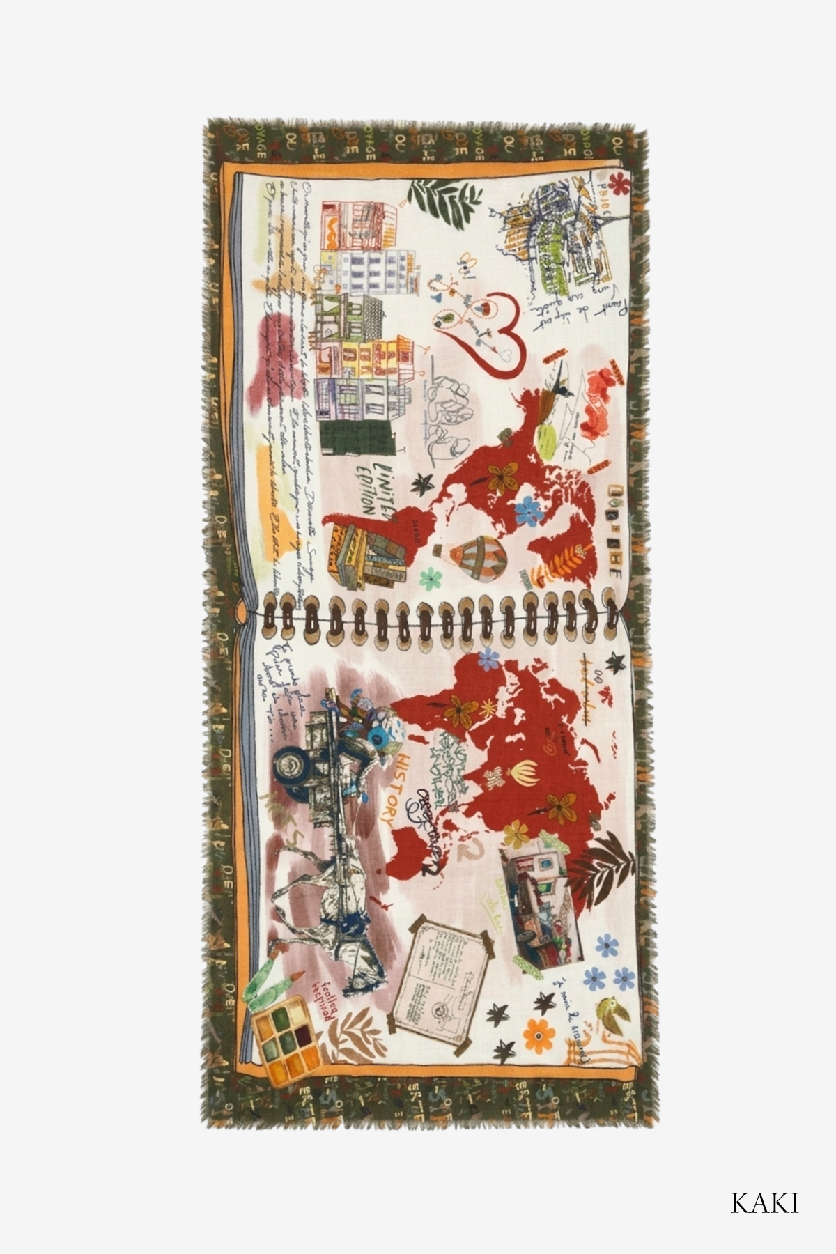 STORIATIPIC ストリアティピック EUGENI ユージーン ウール100％ 90 cm x 200 cm ストール スカーフ マフラー 総柄 フランス_3