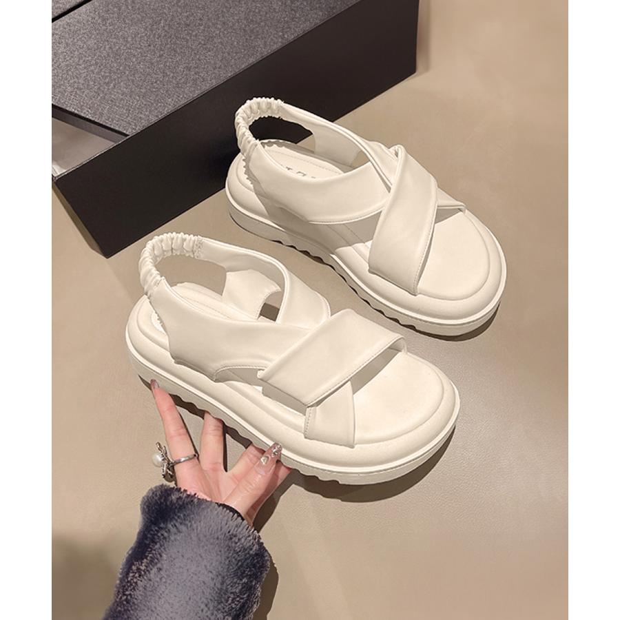 厚底サンダル クロスベルト 韓国 夏靴 : はっぴー3 - 通販 - Yahoo