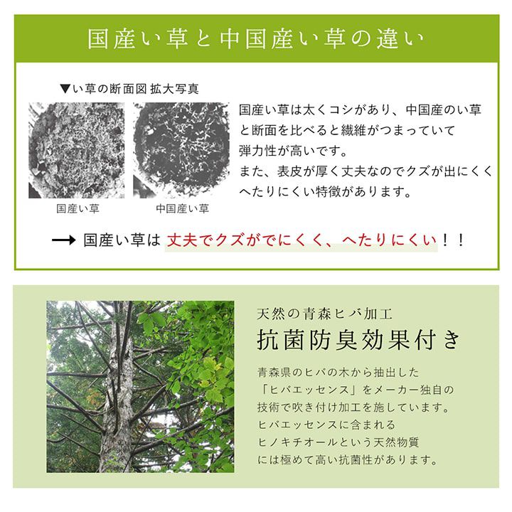 い草ラグ 夏用 191×191cm ラグマット 日本製 ふっくら