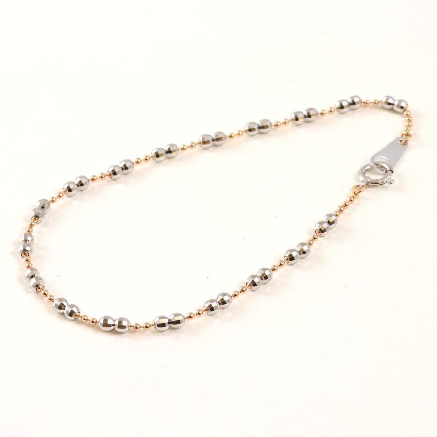ブレスレット レディース メンズ K18 YG WG 18金 カットミラーボール