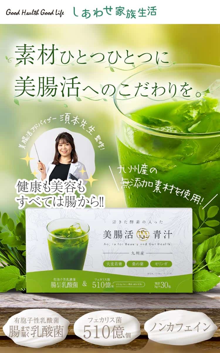 2021超人気 腸活サポート青汁 植物性乳酸菌入り 82種の野菜酵素+炭