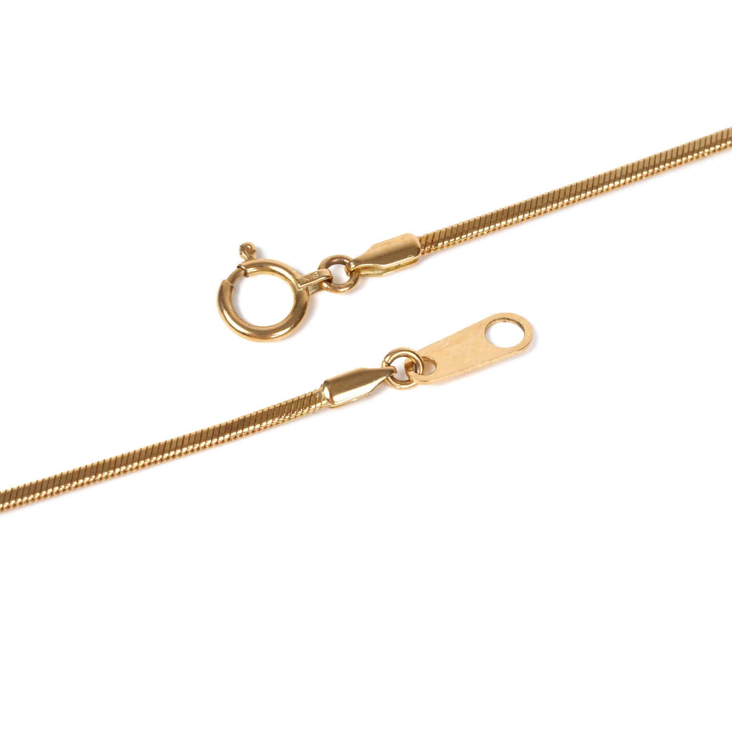18金 ネックレス スネーク チェーン 50cm 幅1.5mm レディース メンズ