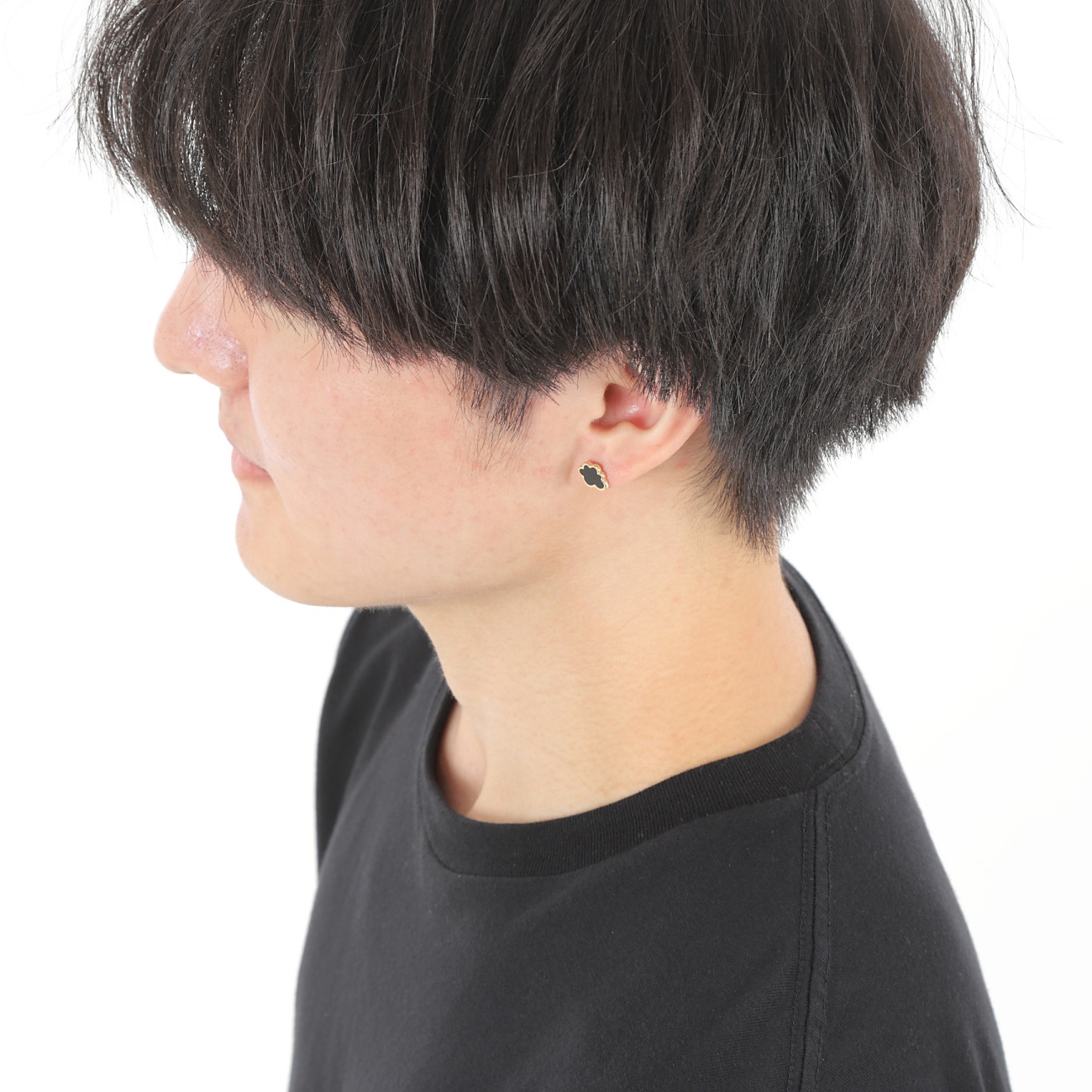 18金 ピアス 雲 オニキス ゴールド 両耳 アクセサリー プレゼント