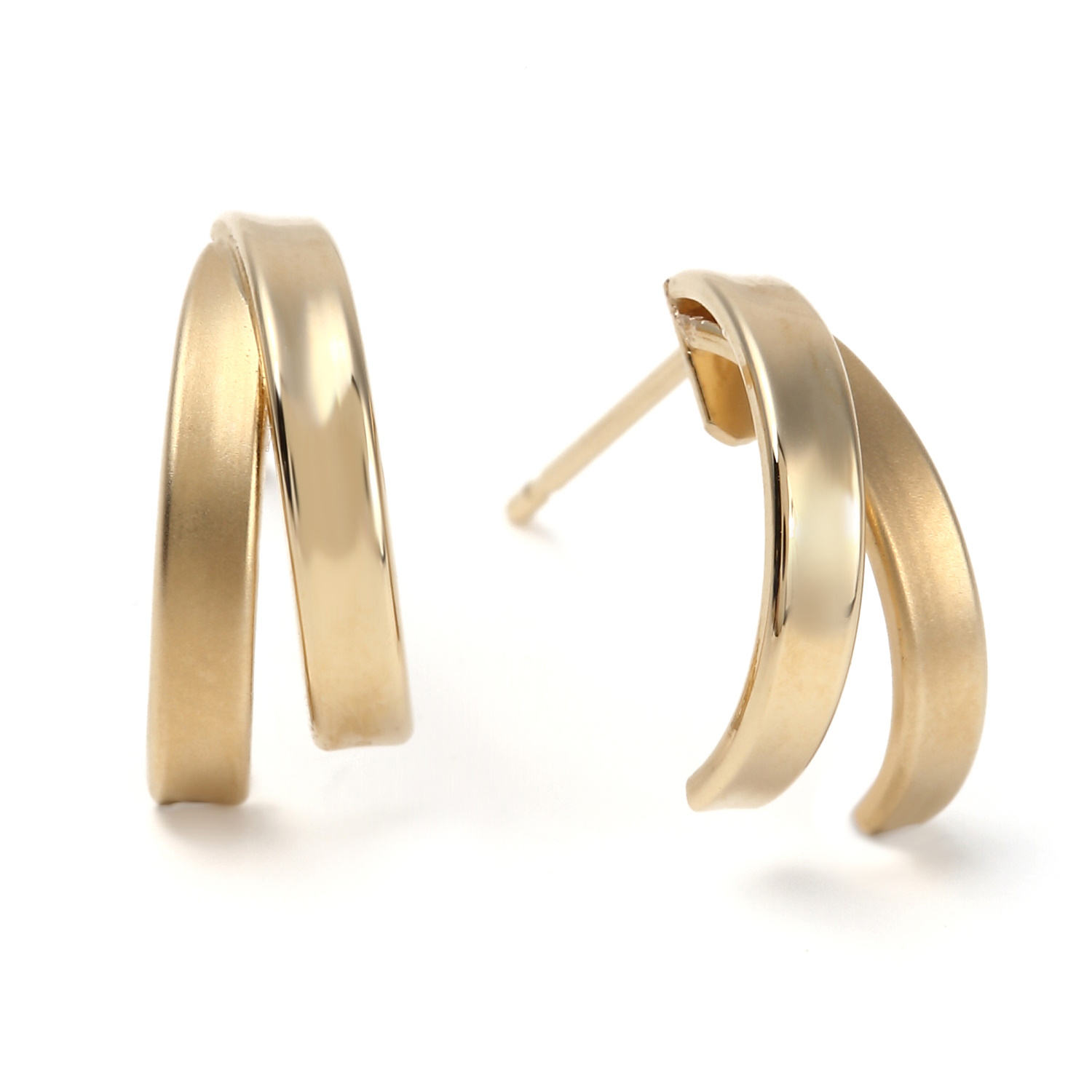 18金 ピアス ツイン クロス ゴールド メンズ レディース 両耳