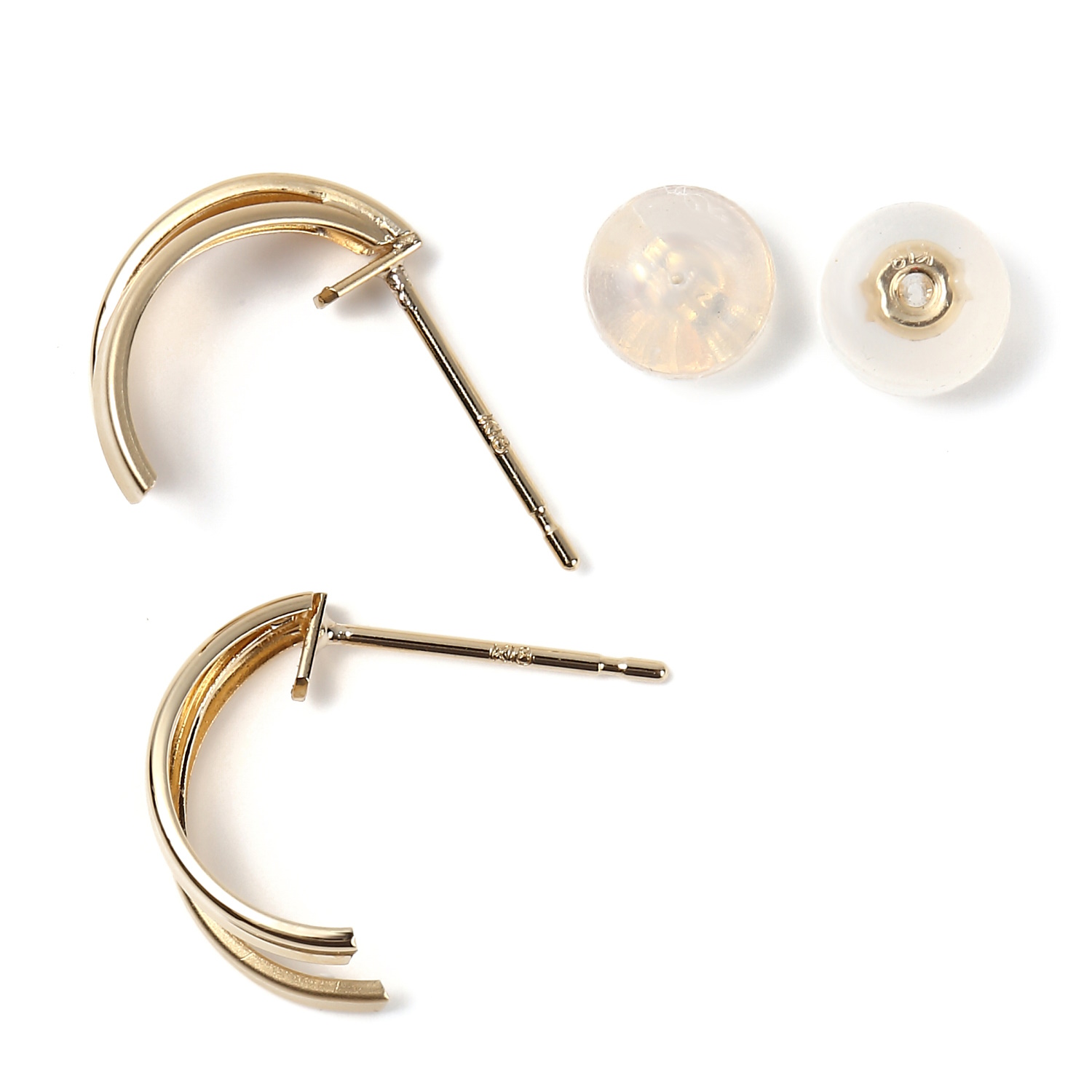 18金 ピアス ツイン クロス ゴールド メンズ レディース 両耳