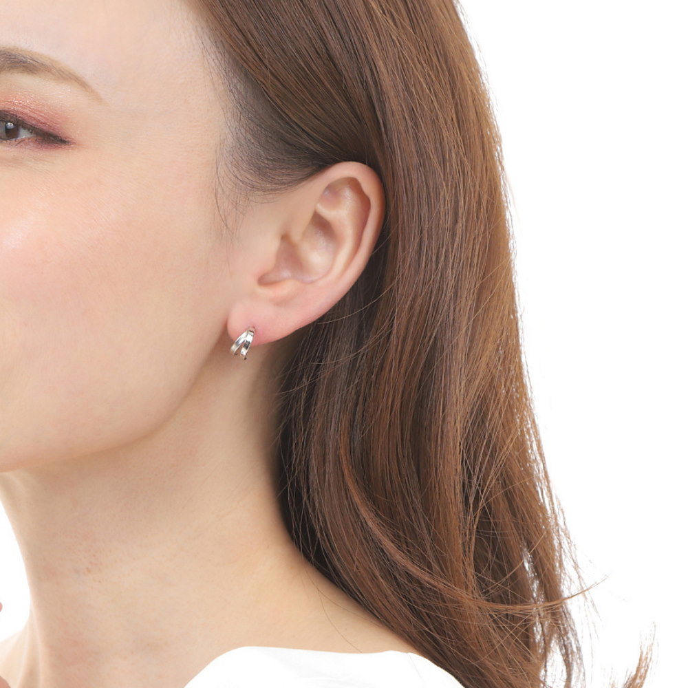 LKサロン ベビスタ　プラチナピアス (両耳) プラチナ ピアス ツイン クロス メンズ レディース 両耳 プレゼント