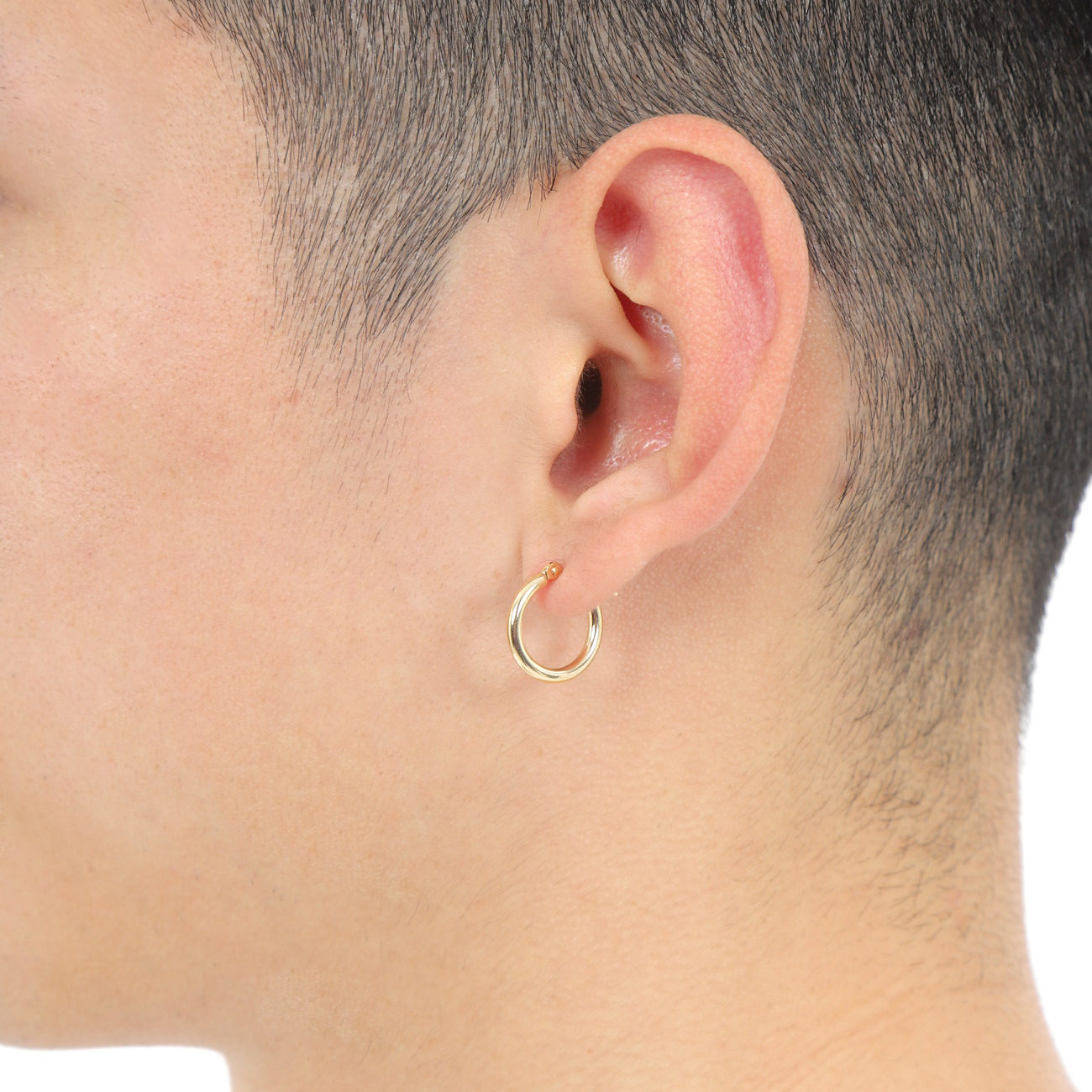 18金 フープピアス 2.0×15mm 片耳 ゴールド リング ピアス レディース