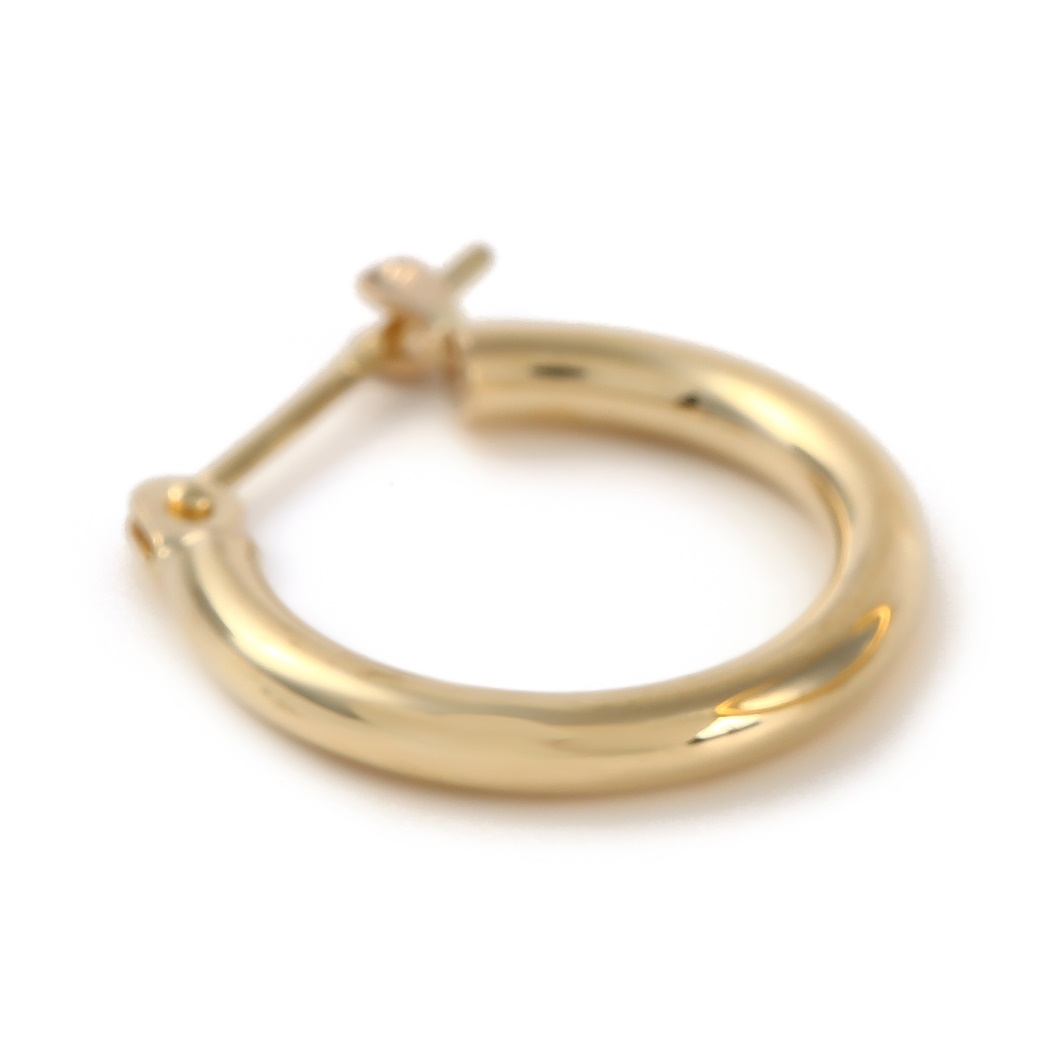 18金 フープピアス 2.0×15mm 片耳 ゴールド リング ピアス レディース