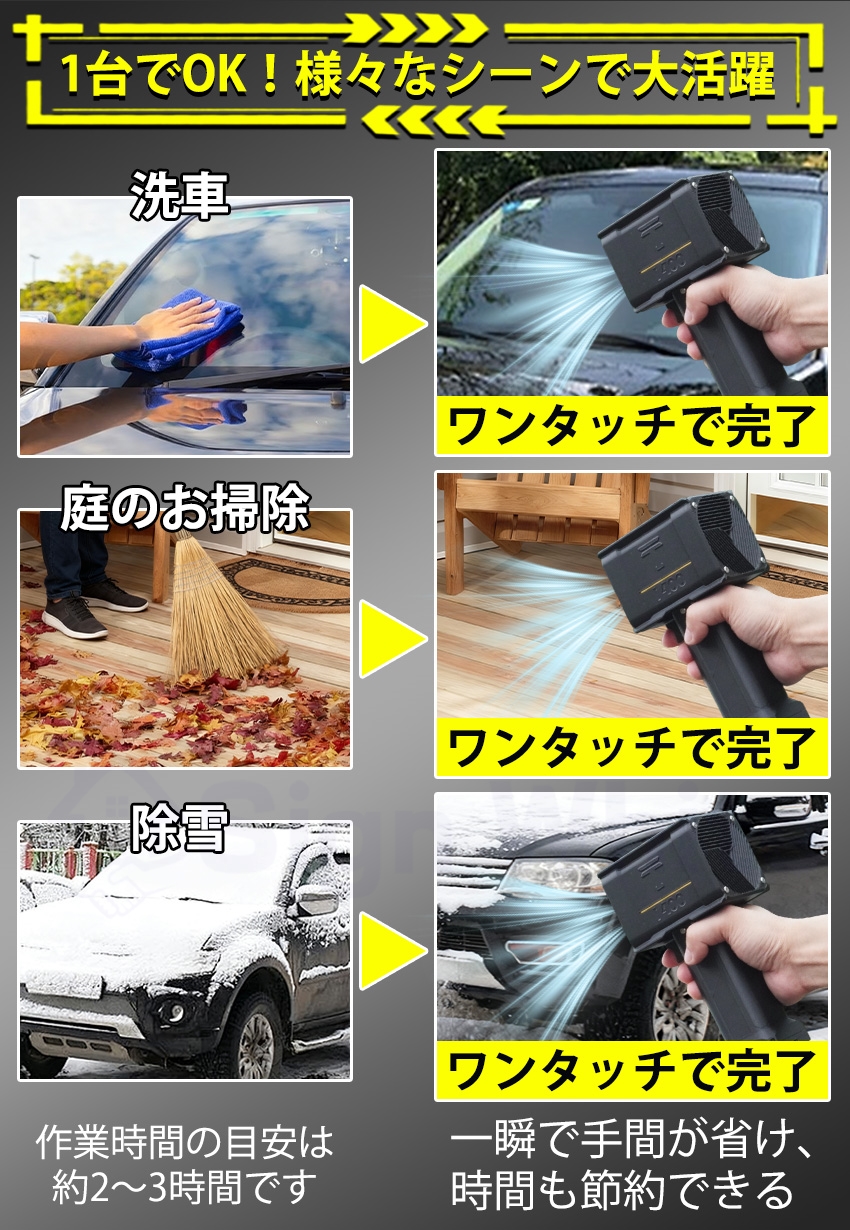 2026年新発売】 ブロワー x7 充電式 洗車 小型 強力 90000rpm 240W