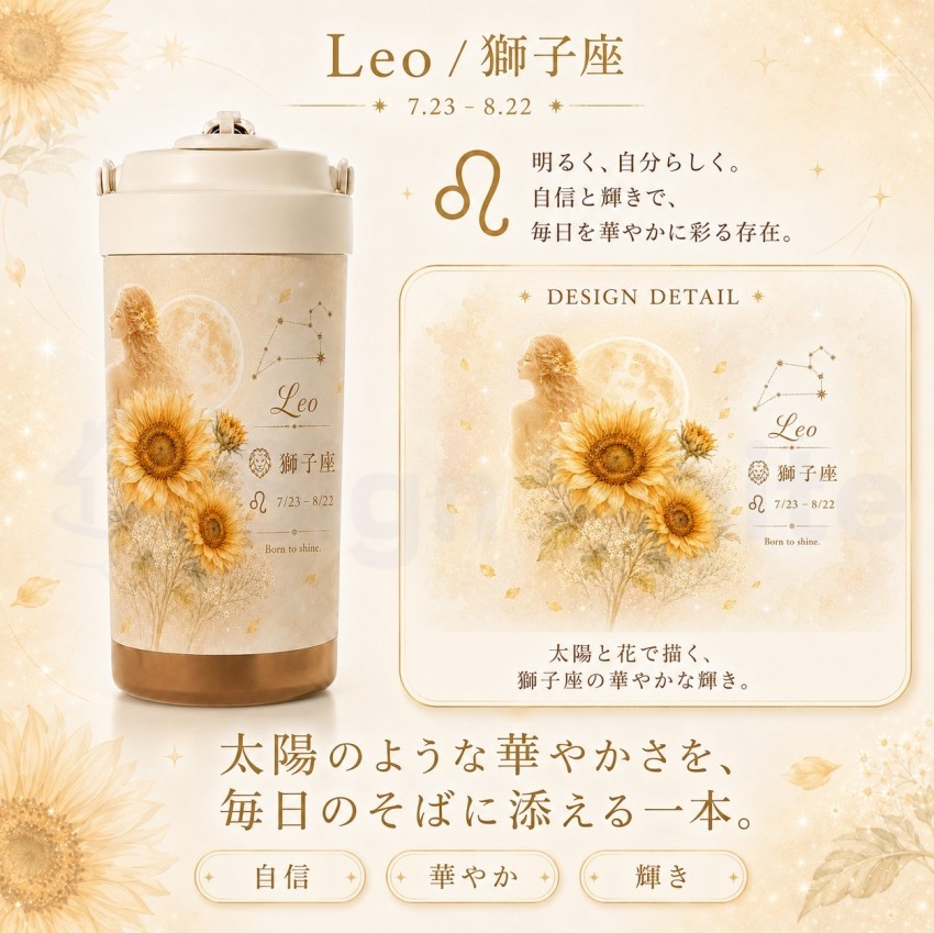  デザインボトル 水筒 ストロー付き