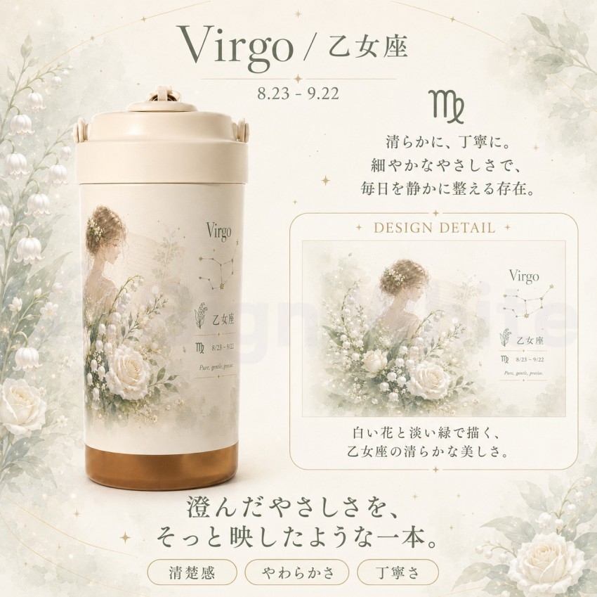  デザインボトル 水筒 ストロー付き