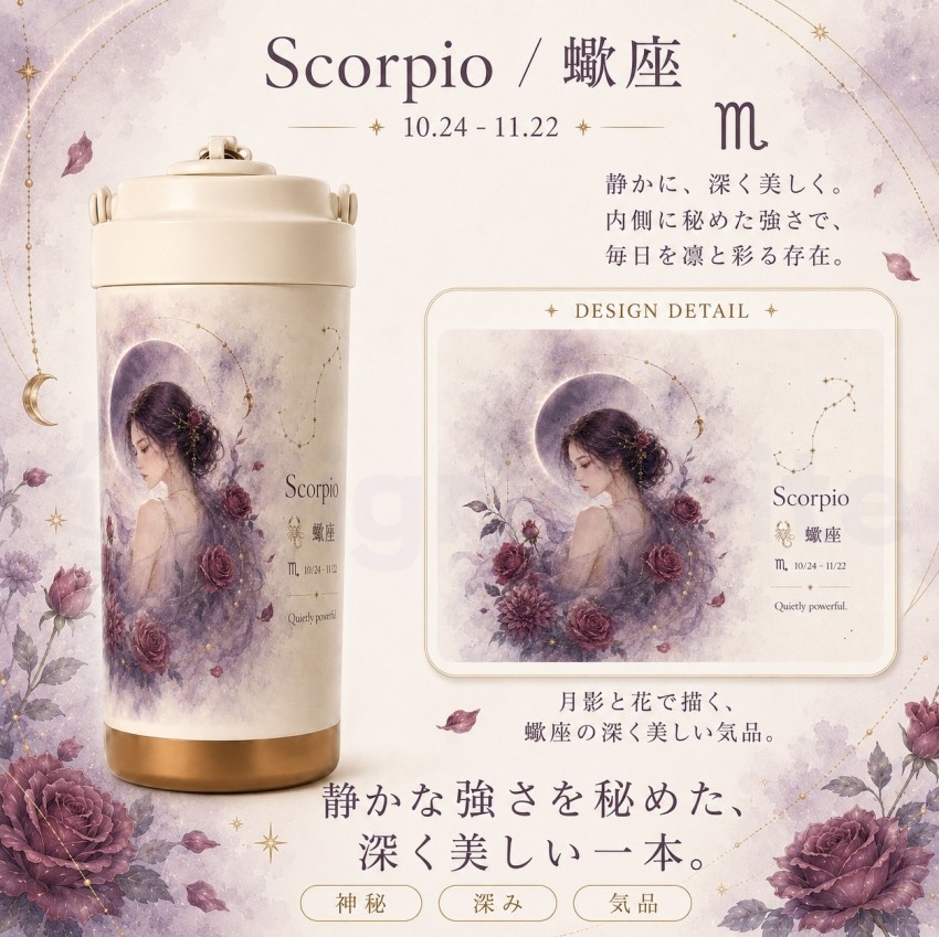  デザインボトル 水筒 ストロー付き