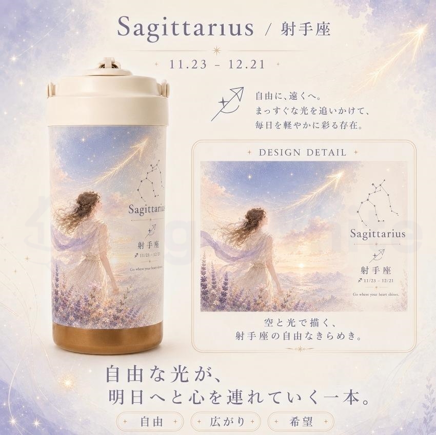  デザインボトル 水筒 ストロー付き