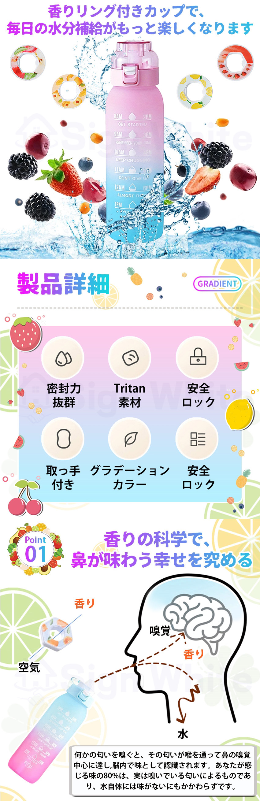   味が変わる 水筒 フレーバーカプセル付き