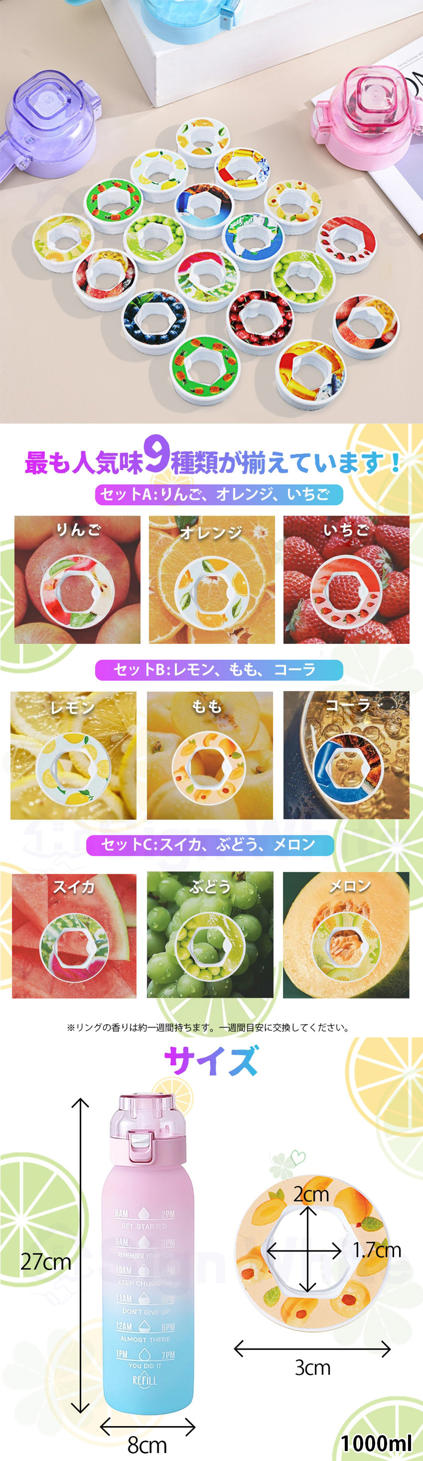   味が変わる 水筒 フレーバーカプセル付き