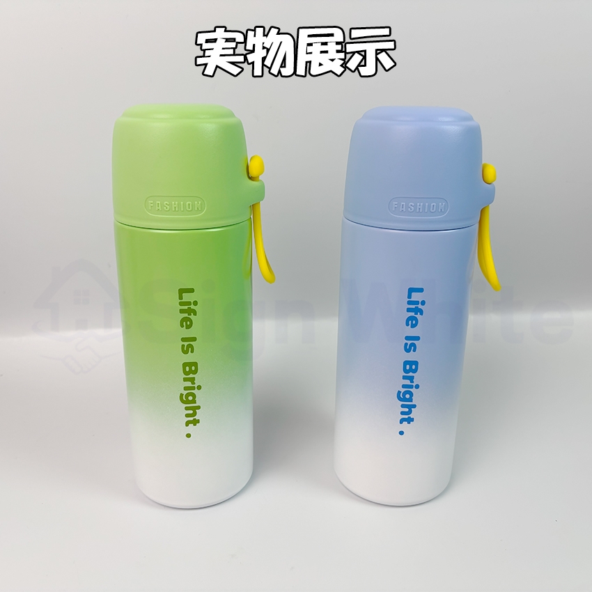 水筒 500ml 2way コップ飲み シームレス 真空断熱ボトル 保温 保冷 直