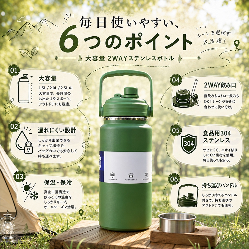 水筒 2リットル 1.5リットル 2.5リット...の詳細画像3