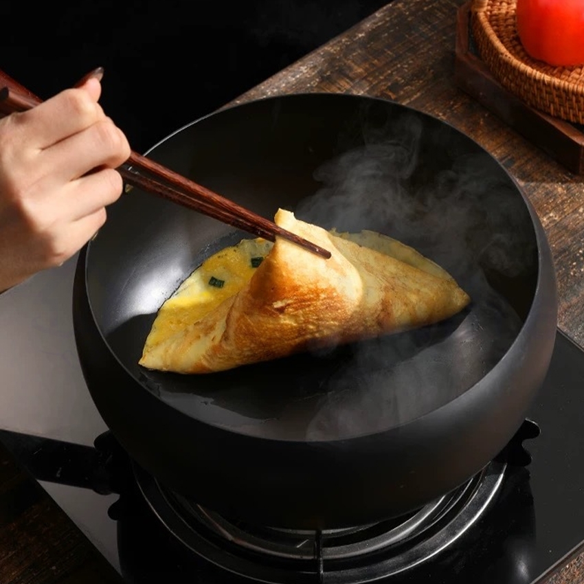 中華鍋 炒め鍋 手作り鉄鍋 フライパン 深型炒め鍋