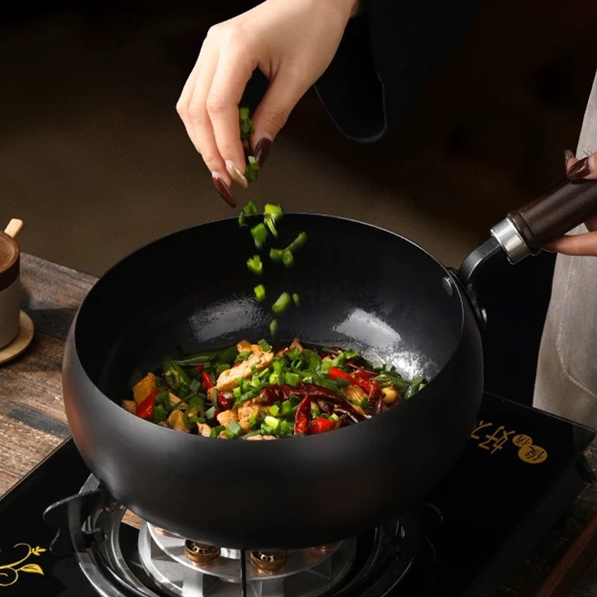 中華鍋 炒め鍋 手作り鉄鍋 フライパン 深型炒め鍋