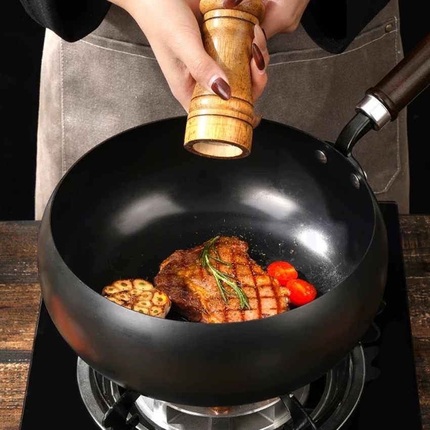 中華鍋 炒め鍋 手作り鉄鍋 フライパン 深型炒め鍋