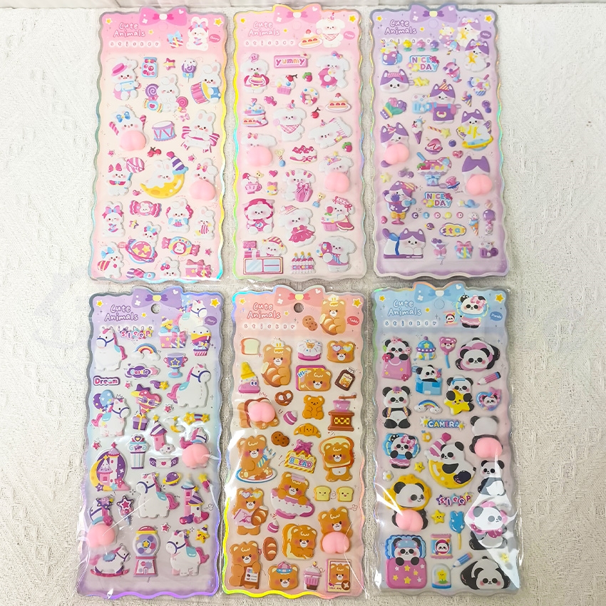 ぷっくりシールおしりしーるタイルシール大量セットリフィル付き25枚まとめ売り 新作登場！6枚セット】 おしりシール お尻シール ぷくぷくシール 3D